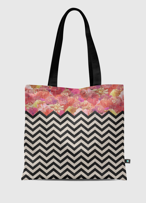 Chevron Flora Tote Bag