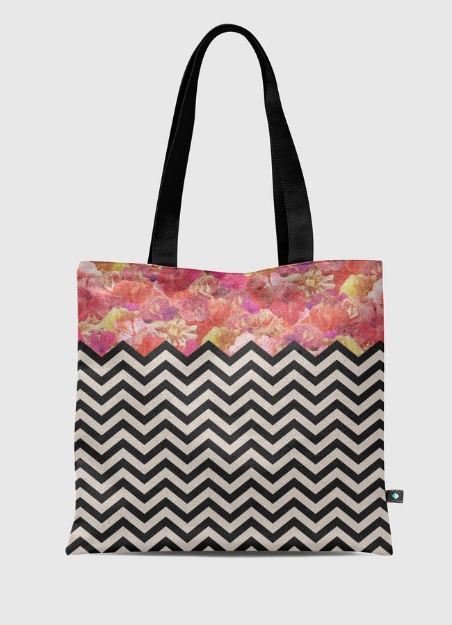 Chevron Flora - Tote Bag