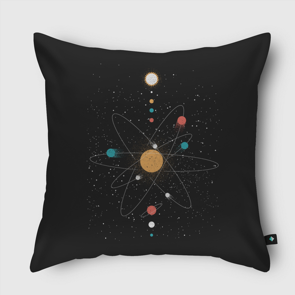 Atom Universe Minimalist Throw Pillow