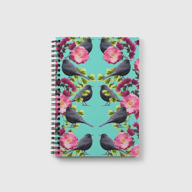 Symmetrical Bird Print - Notebook