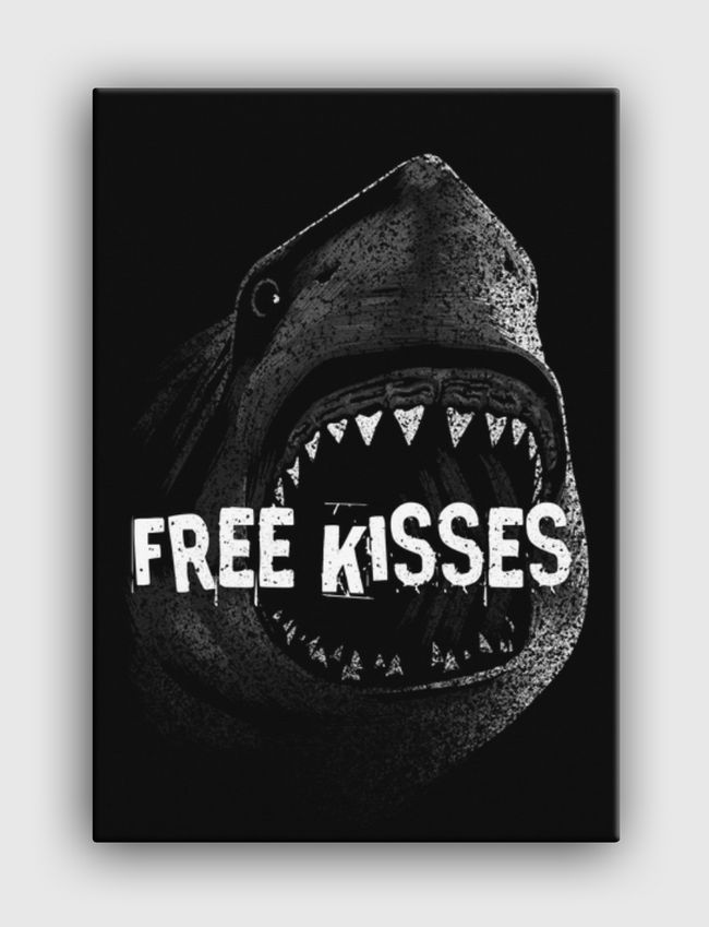 Free Kisses Shark - Canvas