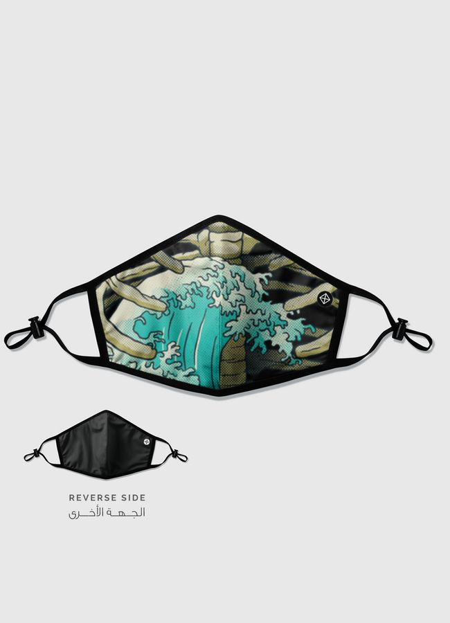 Kanagawa Wave Ribs Bones - Reversible Mask