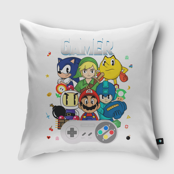 retro gamer Throw Pillow