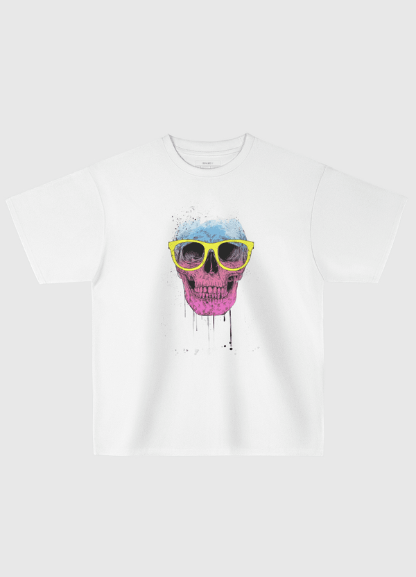 Pop art skull with glasses Oversized T-Shirt