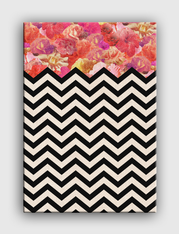 Chevron Flora Canvas