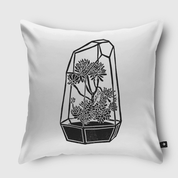 Terrarium Blockprint Throw Pillow