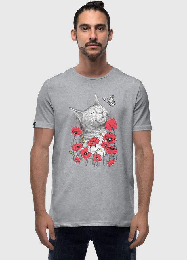 Cat in poppies - Men Premium T-Shirt