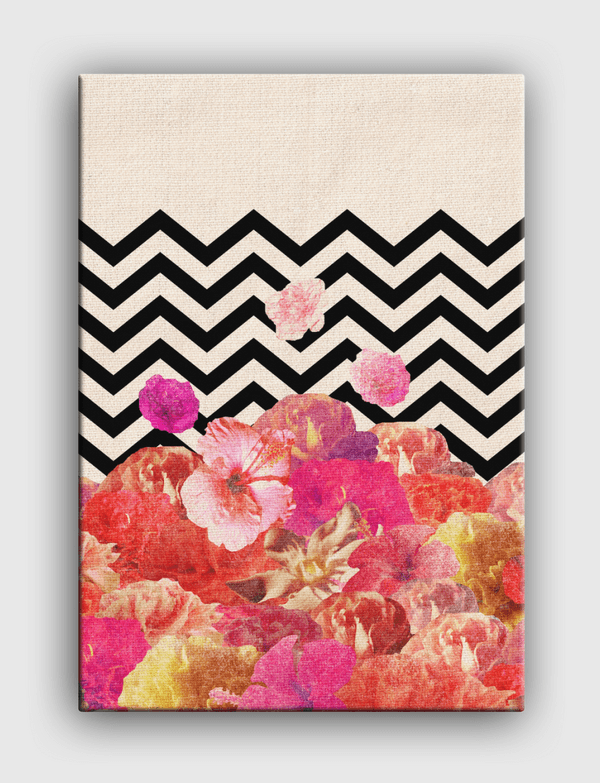 Chevron Flora II Canvas