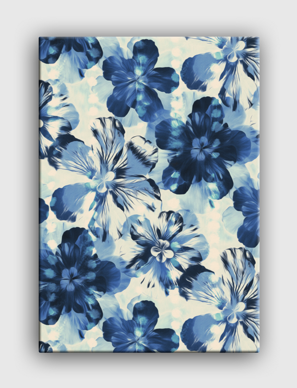 Oversized Indigo Floral Canvas