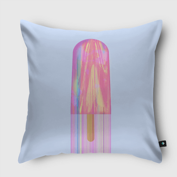 Glitched popsicle Throw Pillow