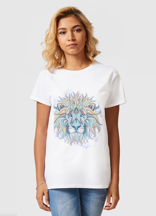Ethnic  Blue Lion - Women Basic T-Shirt