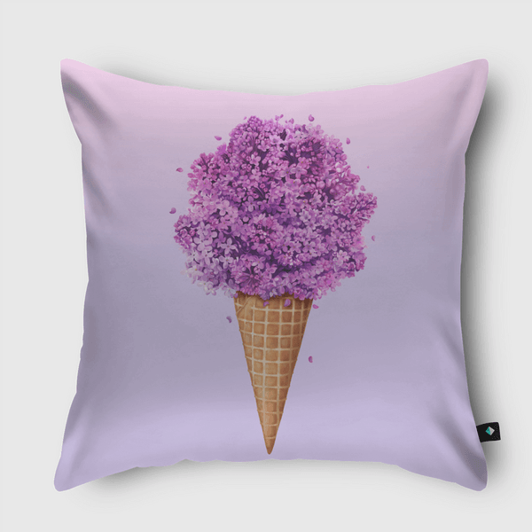 Ice cream with lilac Throw Pillow