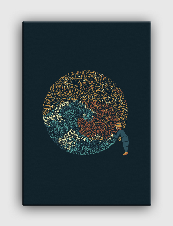 Kanagawa Wave Starry Night Canvas