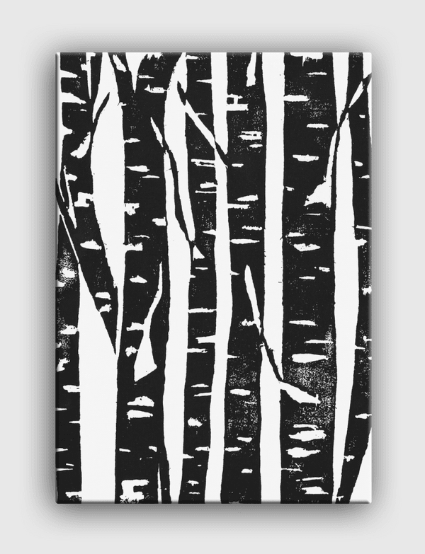 Woodcut Birches Canvas