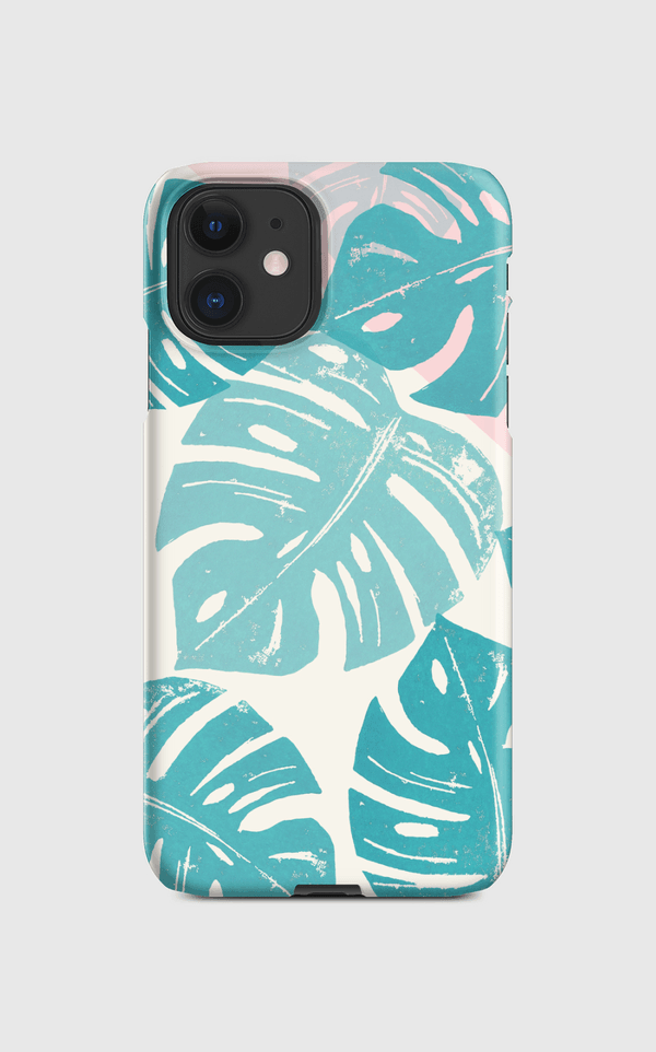 Linocut Monstera Rosy Regular Case