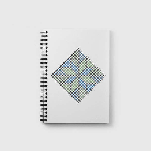 Najmeh (Star Motif) Green & Blue Notebook