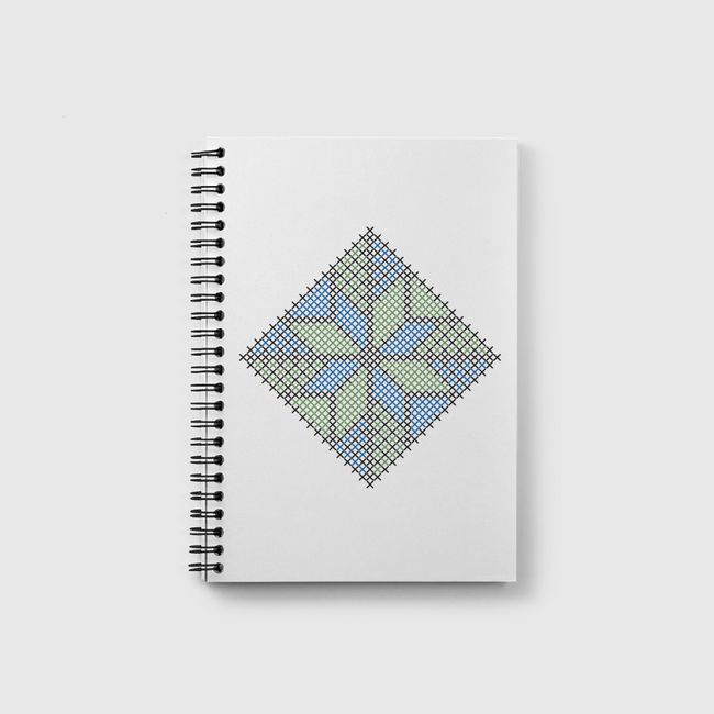 Najmeh (Star Motif) Green & Blue - Notebook