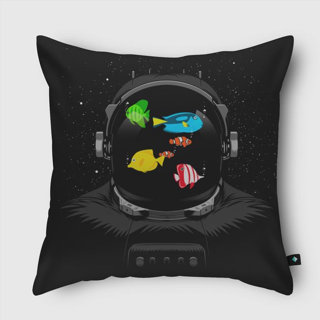 fish tank in space - Throw Pillow