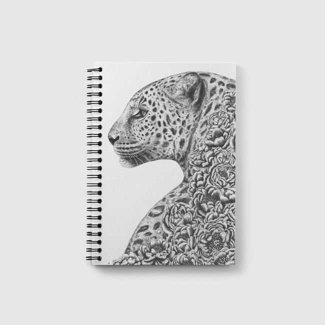 Leopard with flowers - Notebook