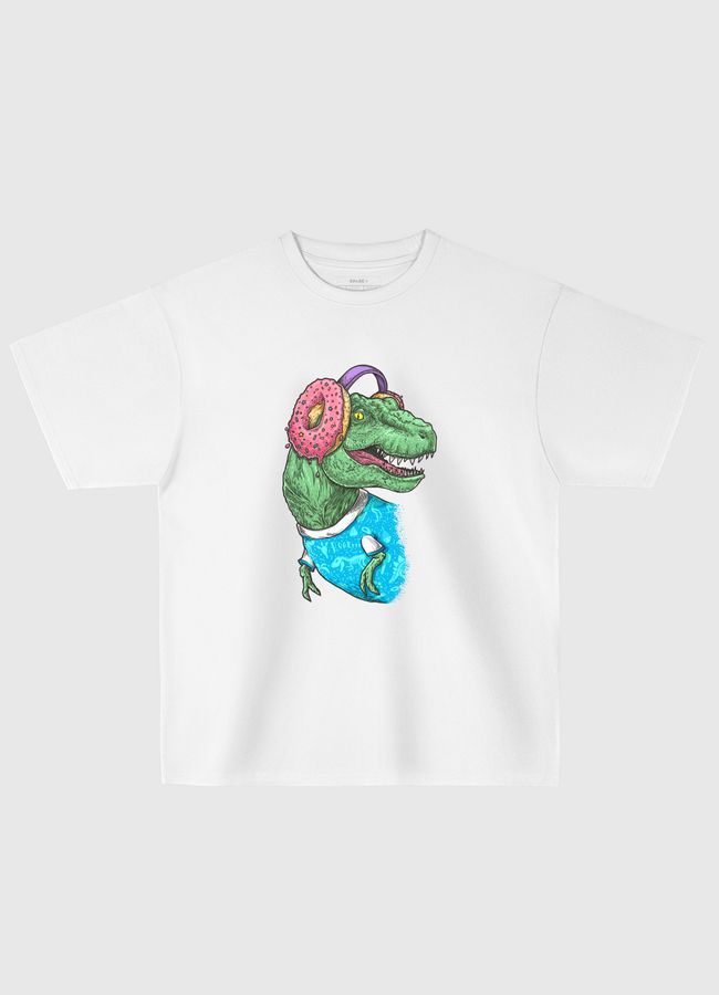 T-rex with headphones - Oversized T-Shirt