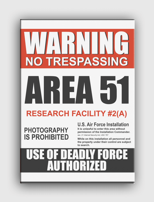 Warning Area 51 Canvas