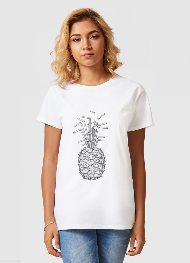 Pineapple straws - Women Basic T-Shirt