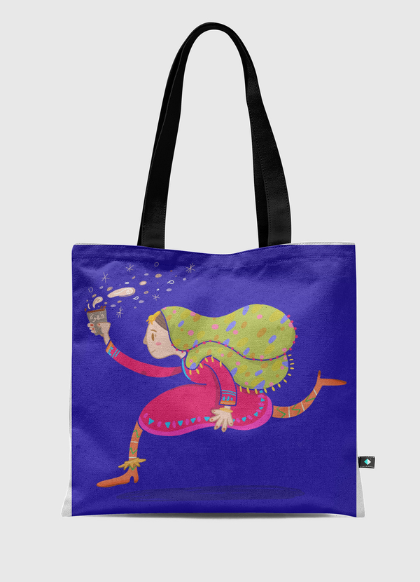 run with coffee Tote Bag