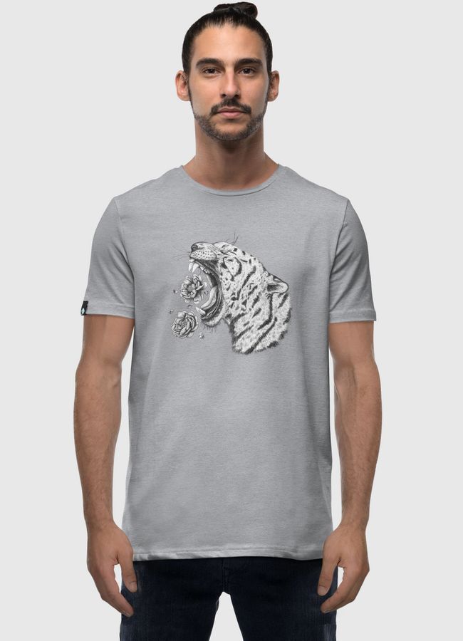 Tiger with flowers - Men Premium T-Shirt