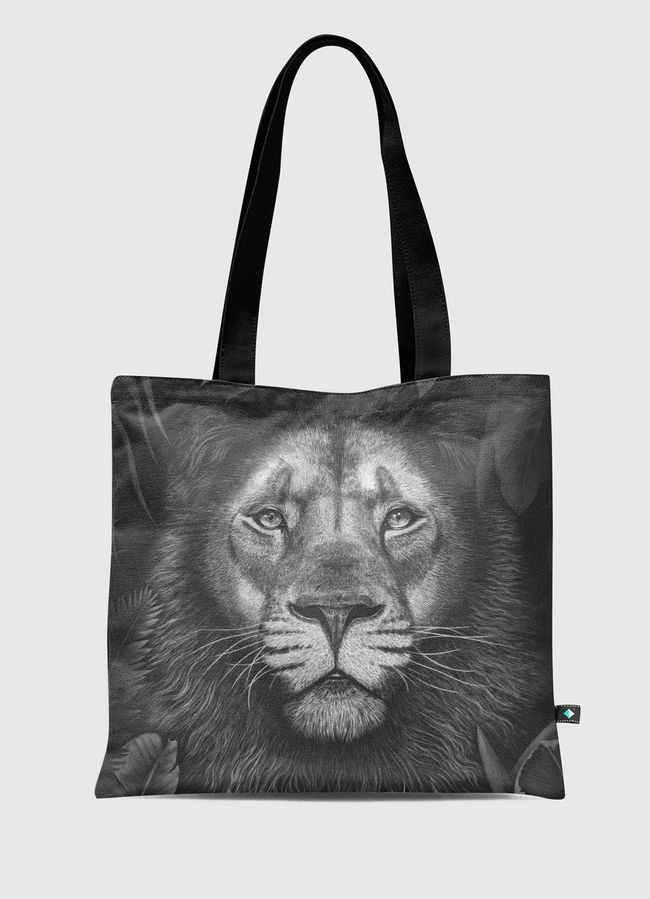 Lion in tropical leaves - Tote Bag