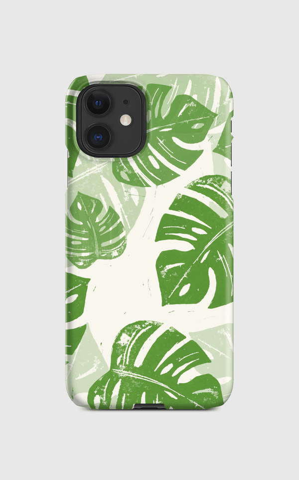 Linocut Monstera Green Regular Case