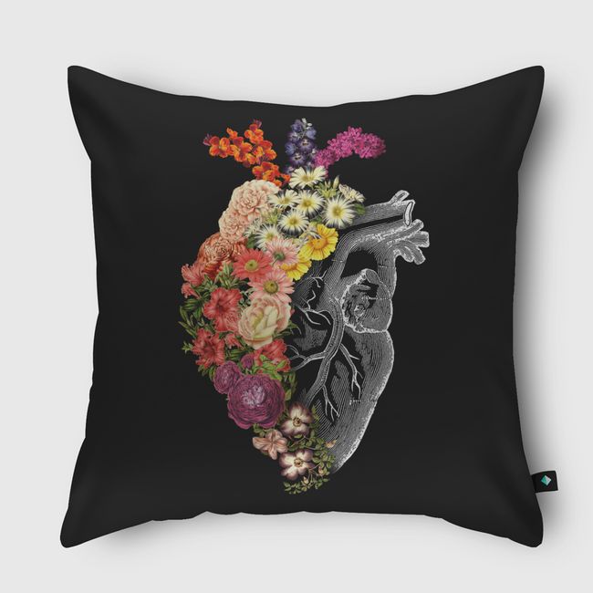 Flower Heart Spring - Throw Pillow