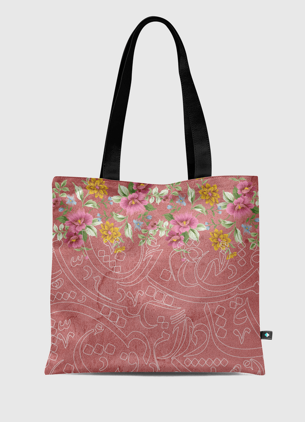 Floral Calligraphy Tote Bag