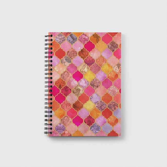 Hot Pink Moroccan Tiles - Notebook