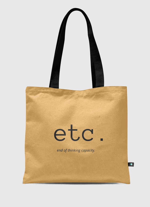 etc words Tote Bag