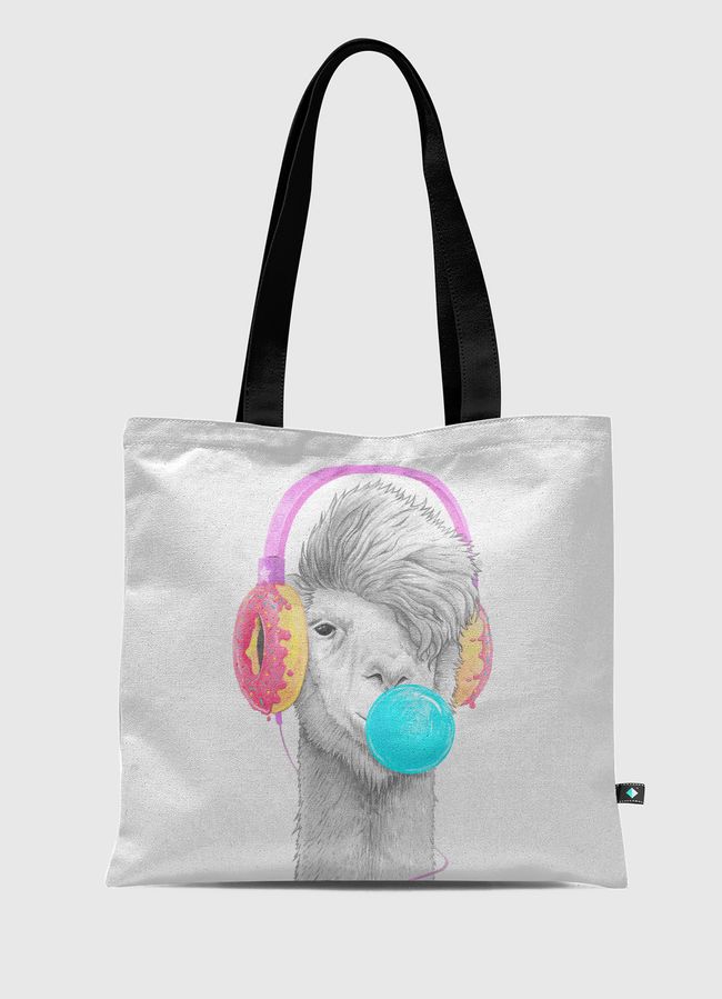 Lama in headphones - Tote Bag