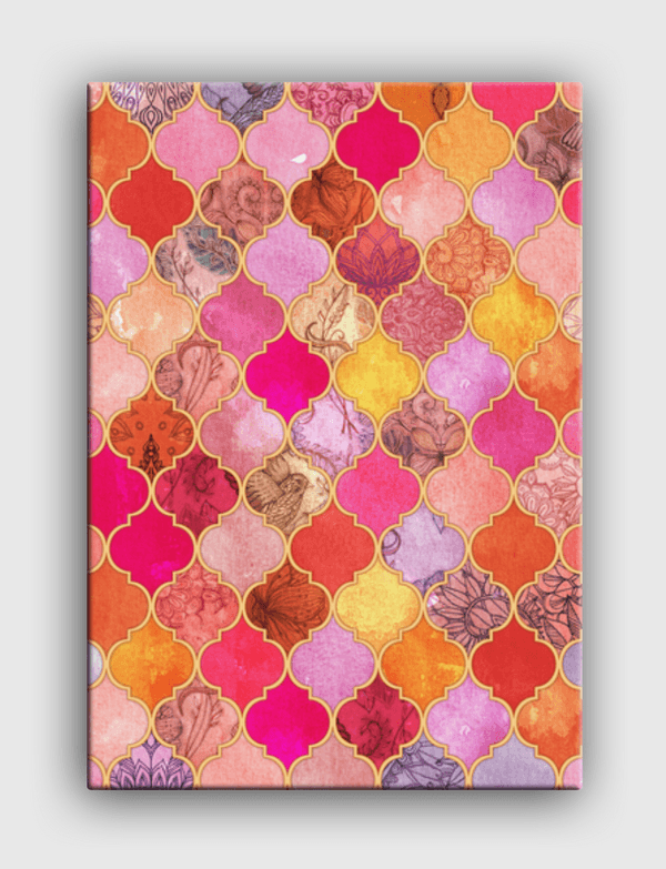 Hot Pink Moroccan Tiles Canvas