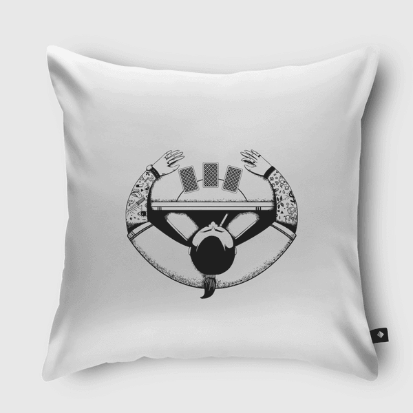 Man Playing Cards Throw Pillow