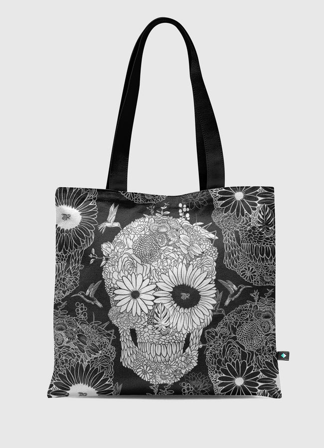 White flower skull - Tote Bag