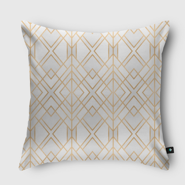 Golden Geo Throw Pillow