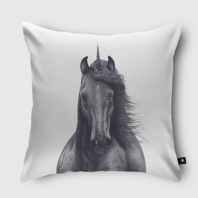 Black unicorn - Throw Pillow