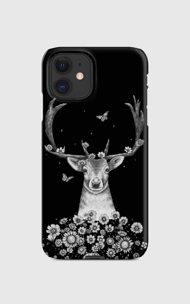 Deer in flowers on black - Regular Case