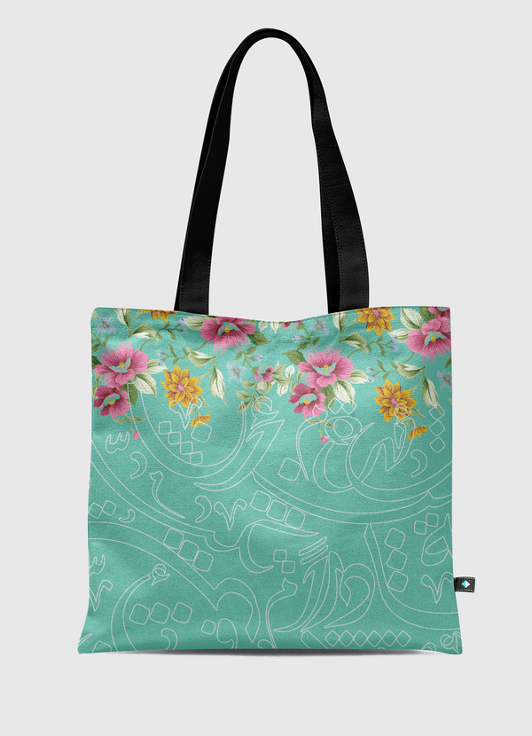 Floral calligraphy Tote Bag