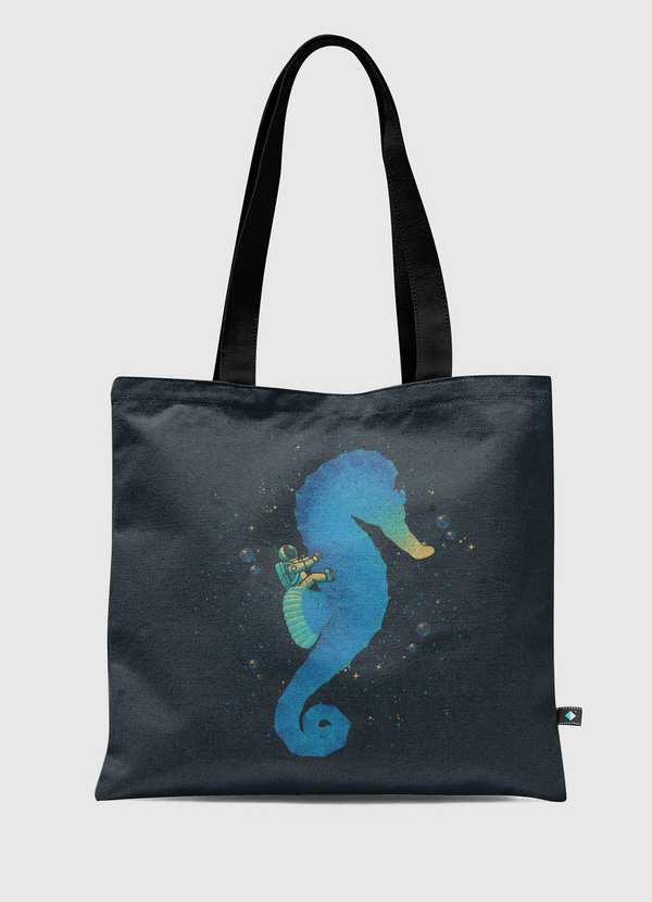 Riding a Sea Horse Astro Tote Bag