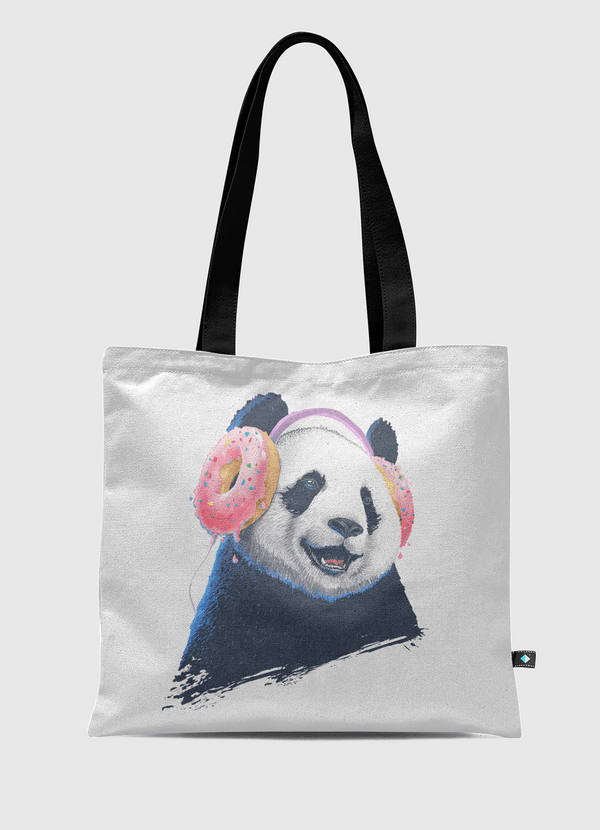 Panda in headphones Tote Bag