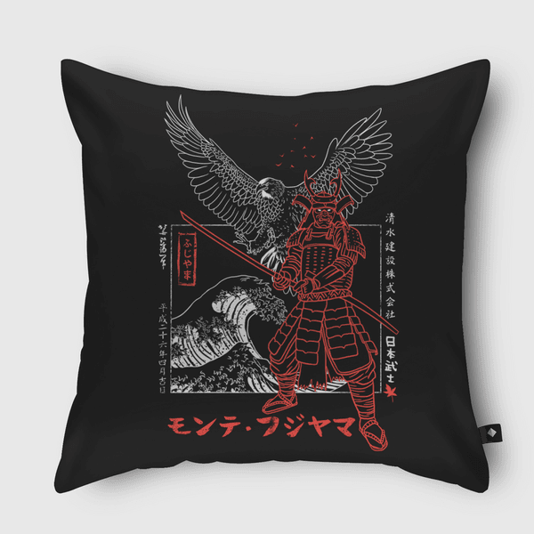 Samurai Eagle Attack Throw Pillow