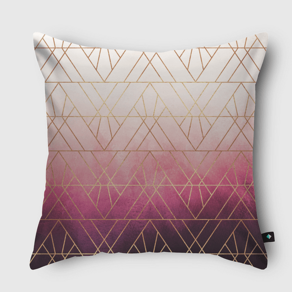 Pink Ombre Triangles Throw Pillow