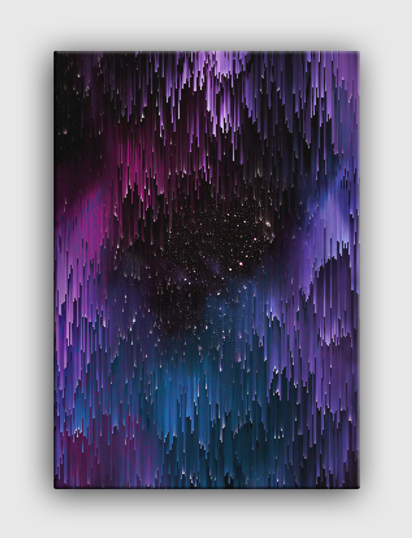 Ultraviolet Glitch Galaxy Canvas