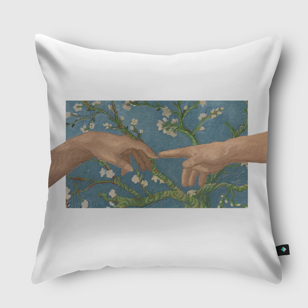 when almond blossoms meet Throw Pillow