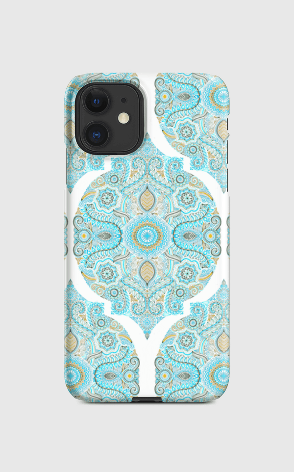 Aqua & Tan Doodle Pattern Regular Case