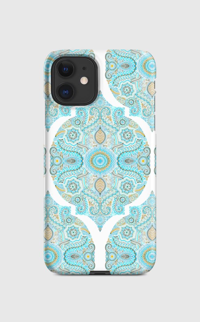 Aqua & Tan Doodle Pattern - Regular Case